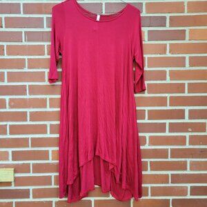 Soft Jersey Knit Red Dress - By her. clothing - Size L
